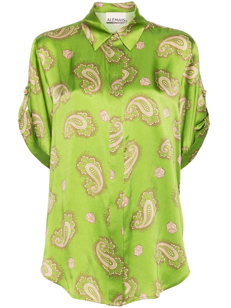Green Dice Silk Shirt
