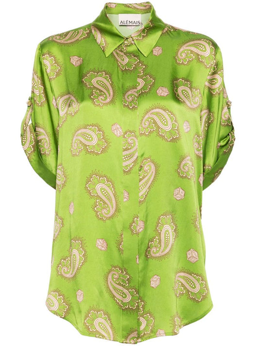 Green Dice Silk Shirt