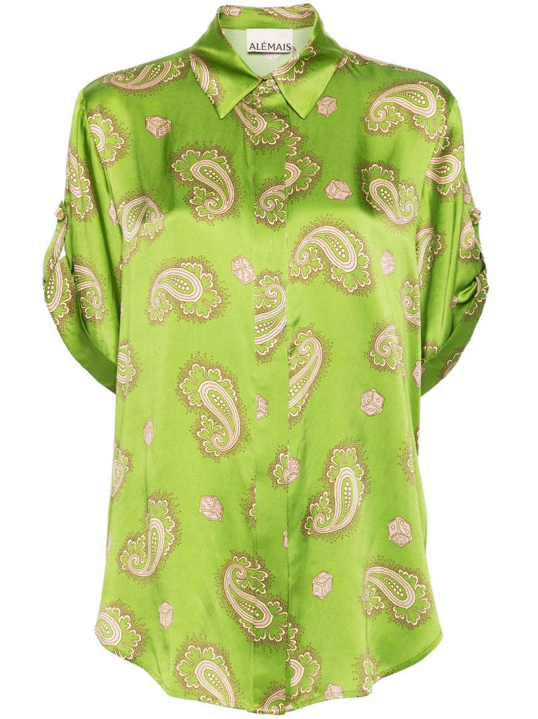 Green Dice Silk Shirt