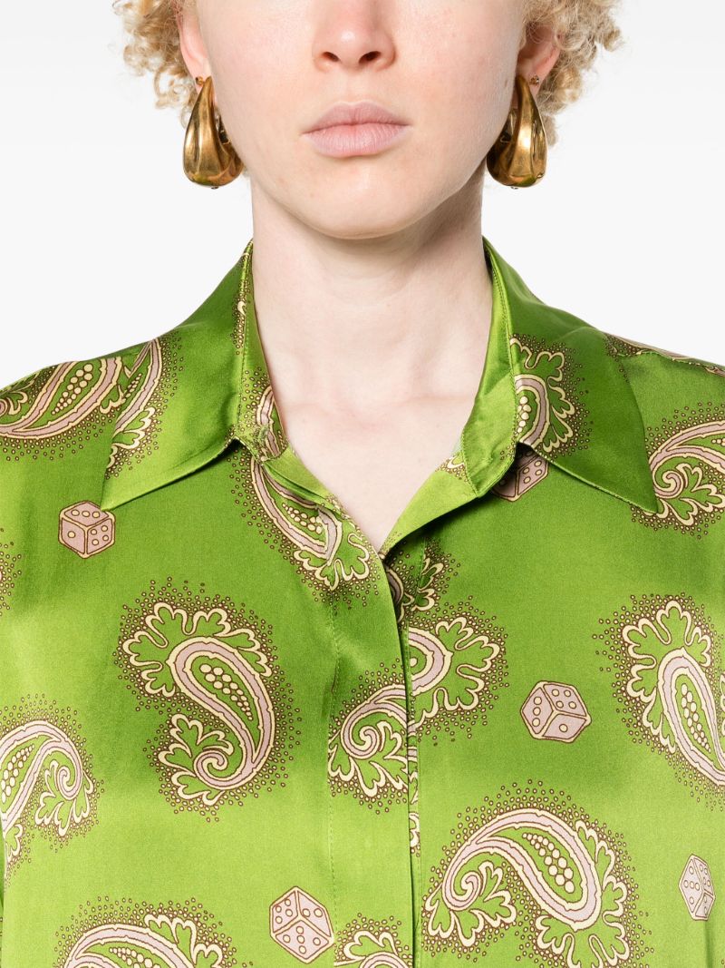 Green Dice Silk Shirt