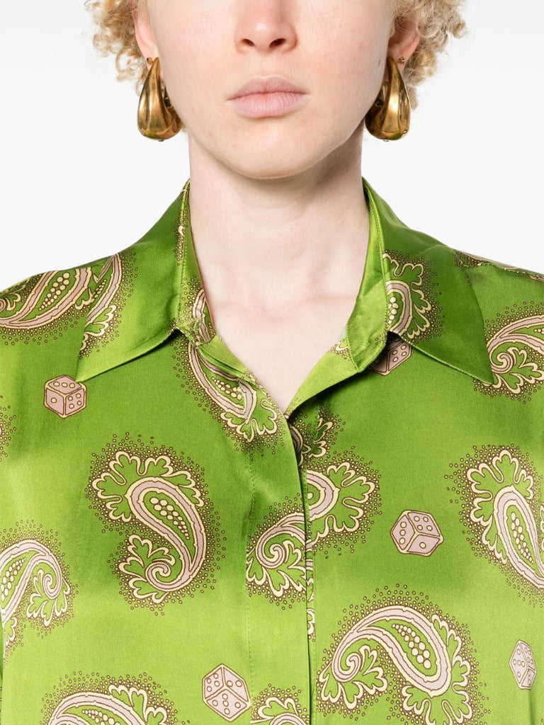 Green Dice Silk Shirt