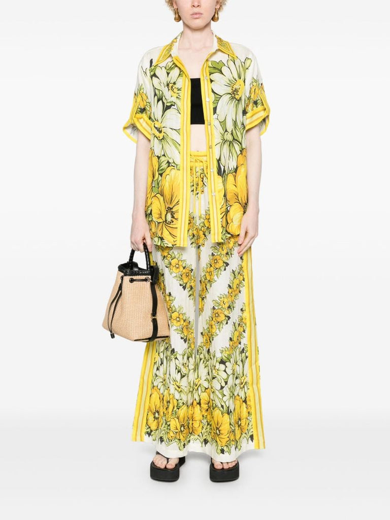 Yellow Gisela Flax Trousers