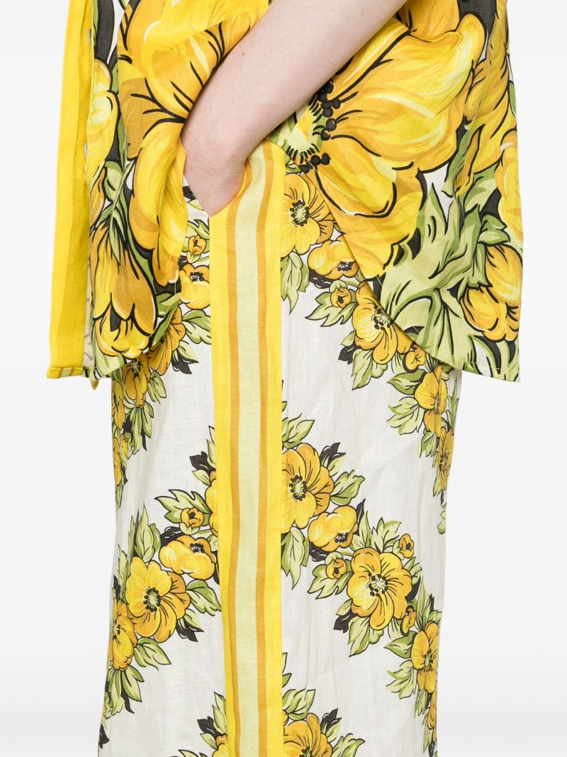 Yellow Gisela Flax Trousers