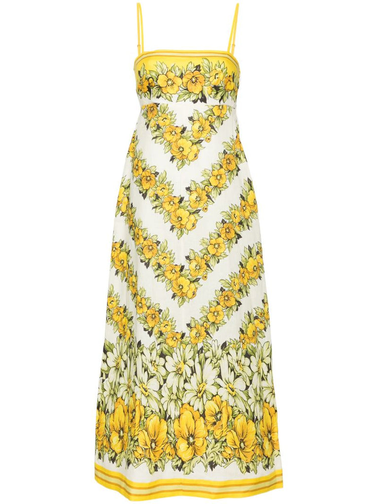 Yellow Gisela Linen Maxi Dress