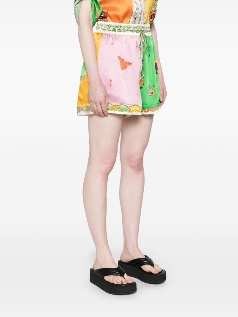 Green Rummy Silk Shorts