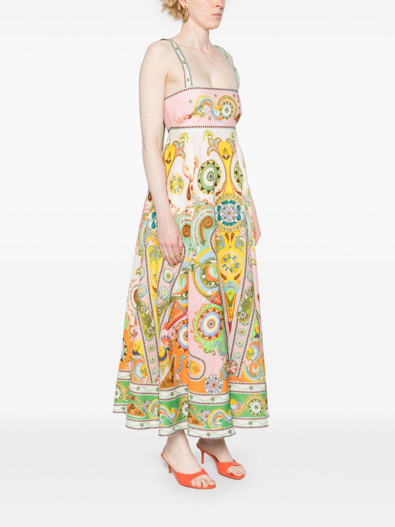 Pink Pinball Linen Midi Dress