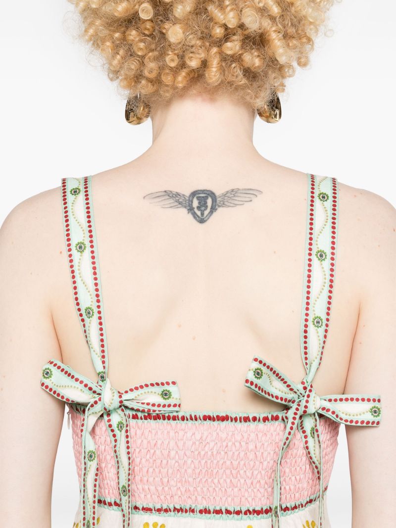 Pink Pinball Linen Midi Dress