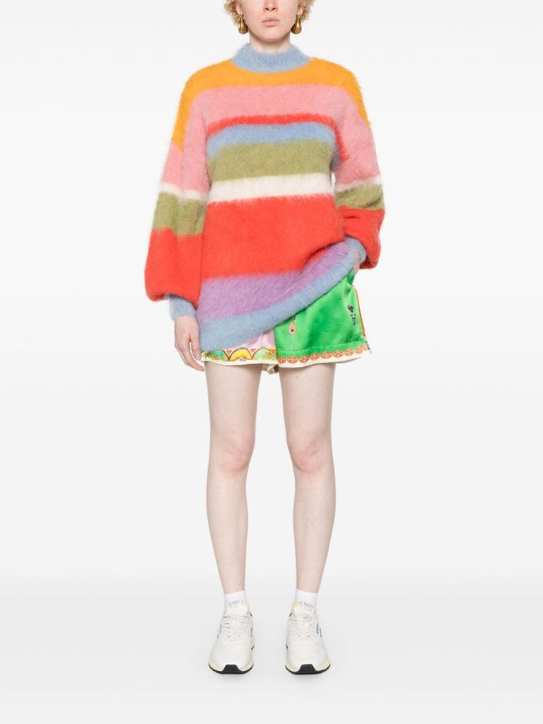 Red Sporty Striped Sweater