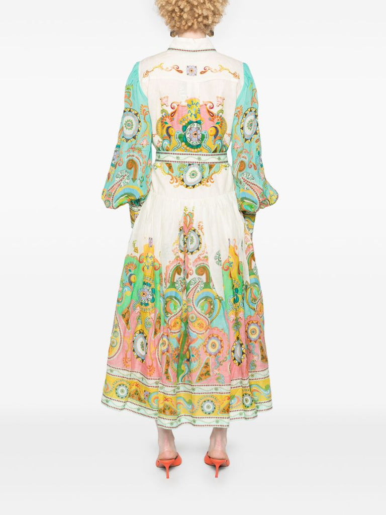 Blue Pinball Ramie Shirt Dress