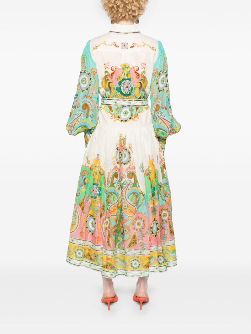 Blue Pinball Ramie Shirt Dress