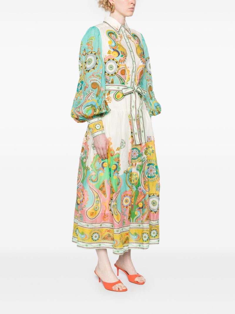 Blue Pinball Ramie Shirt Dress