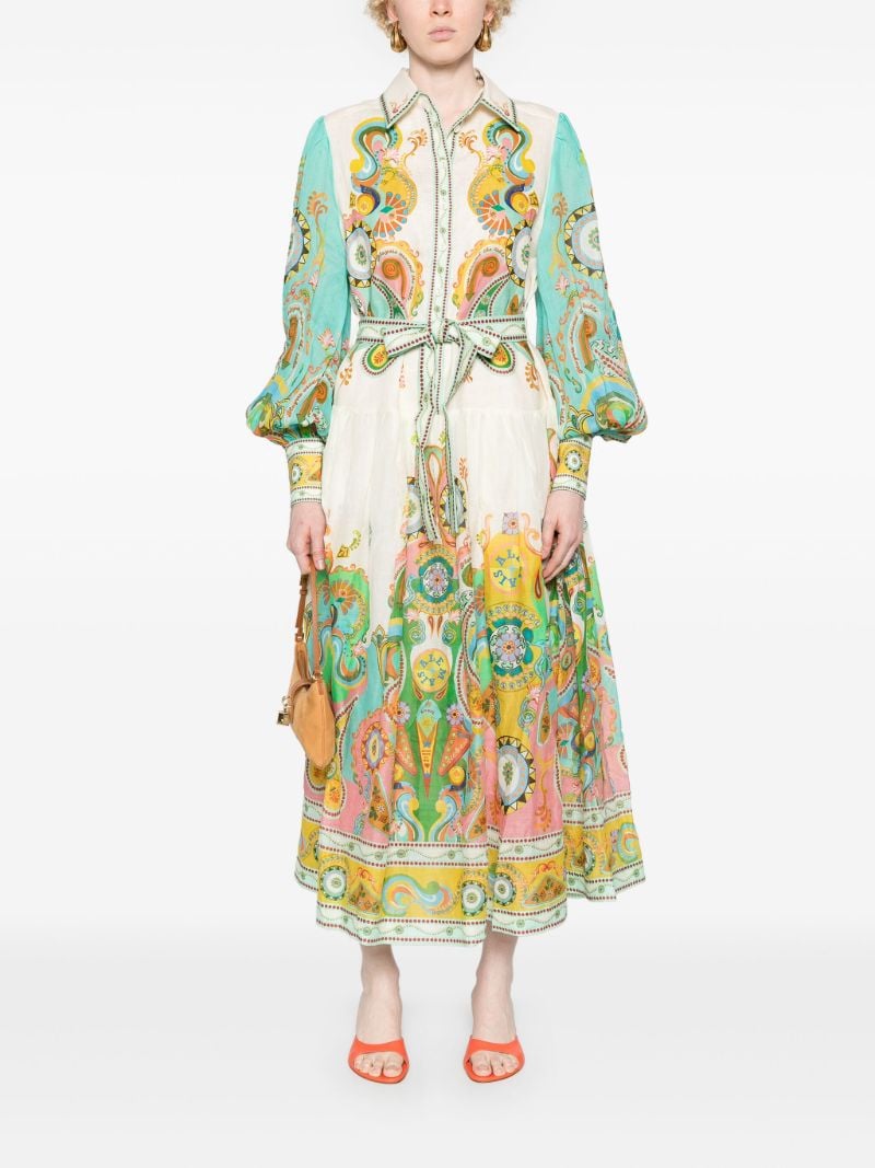 Blue Pinball Ramie Shirt Dress