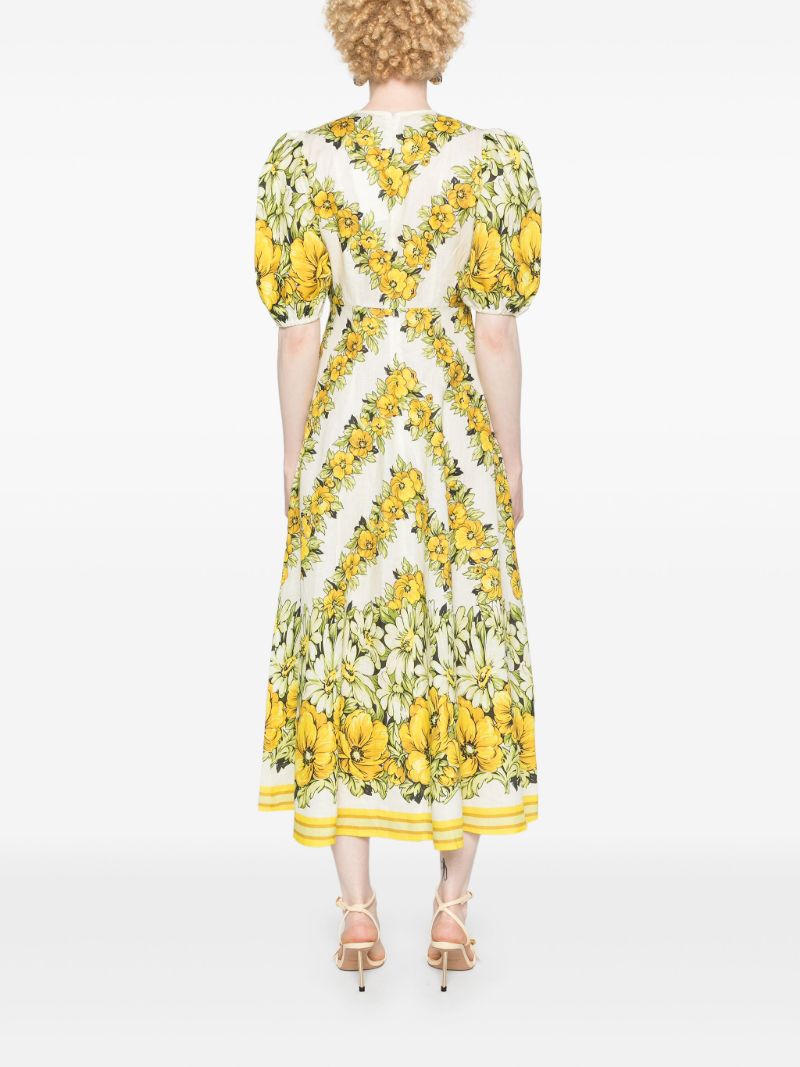 Yellow Gisela Flax Midi Dress