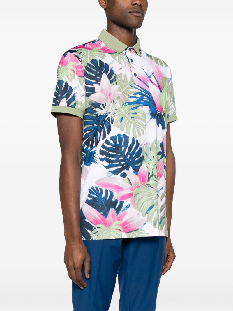 White Tour Tech Calypso-print Polo Shirt