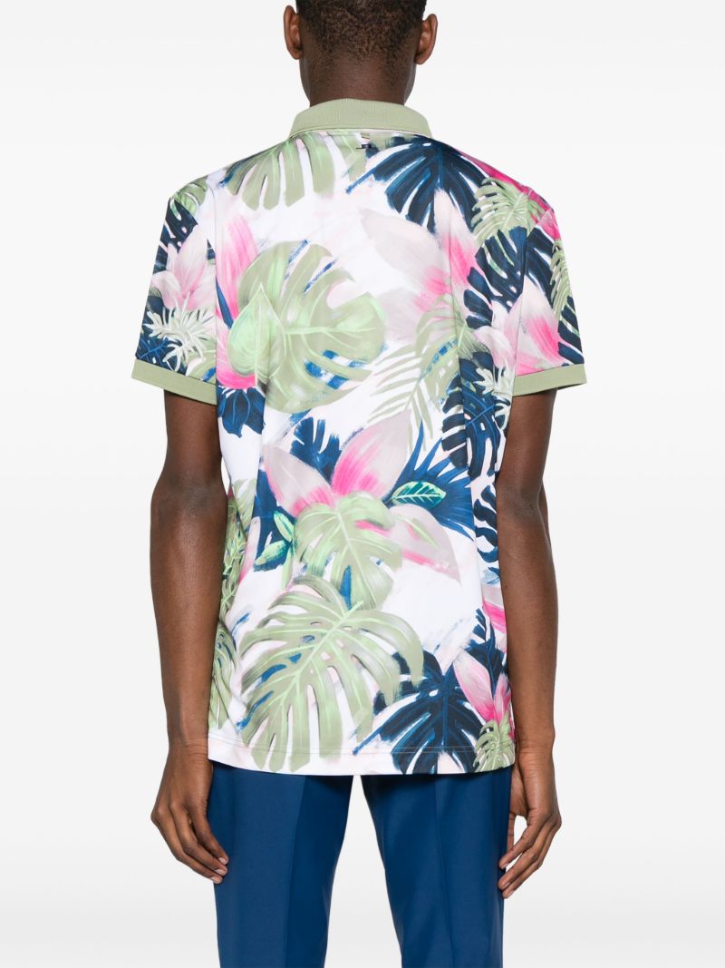 White Tour Tech Calypso-print Polo Shirt