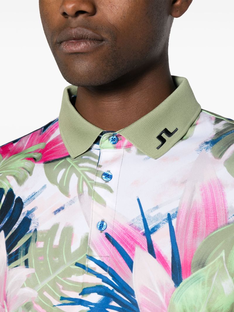 White Tour Tech Calypso-print Polo Shirt