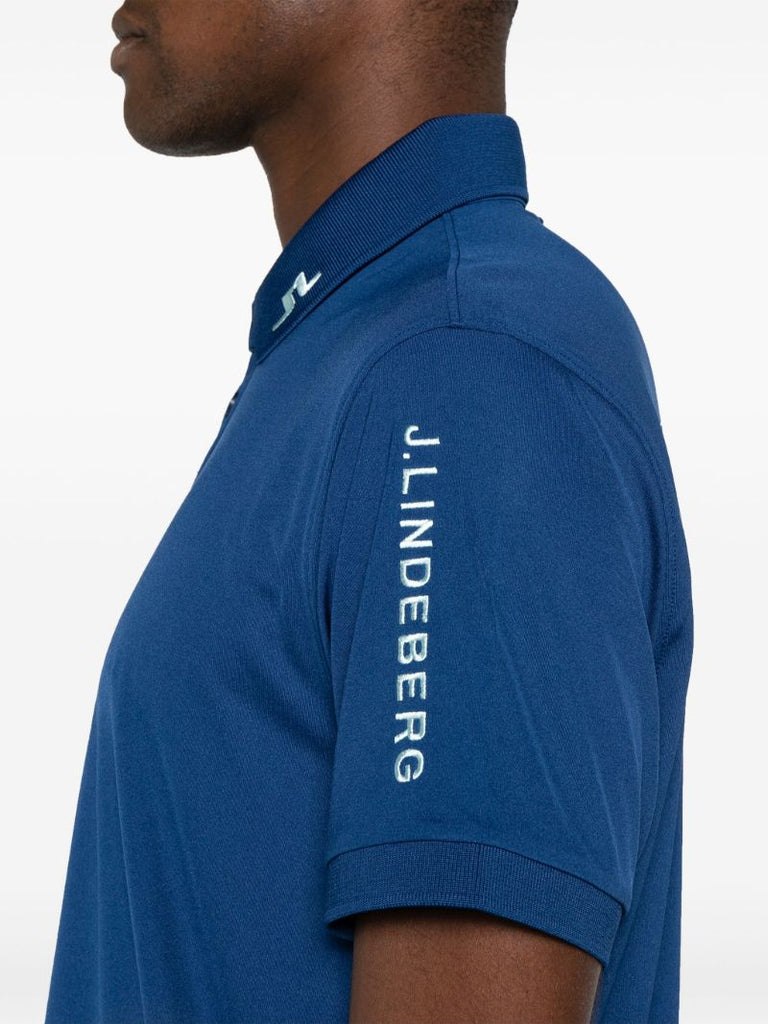 Blue Tour Tech Logo-embroidered Polo Shirt