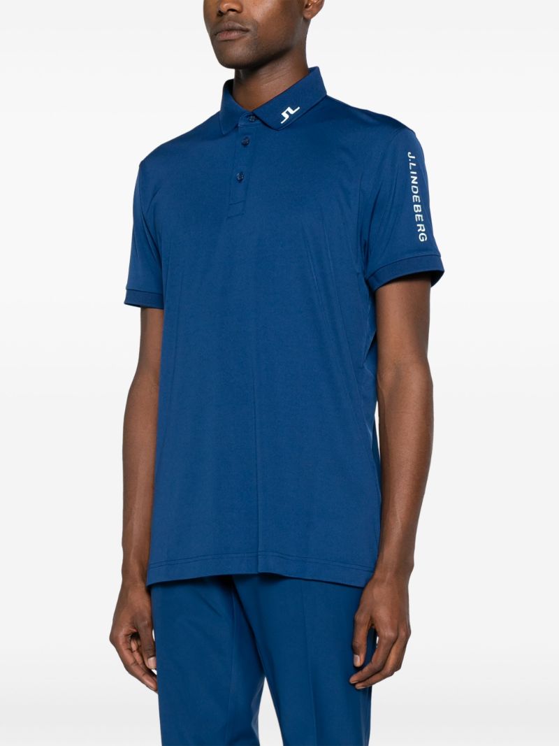 Blue Tour Tech Logo-embroidered Polo Shirt