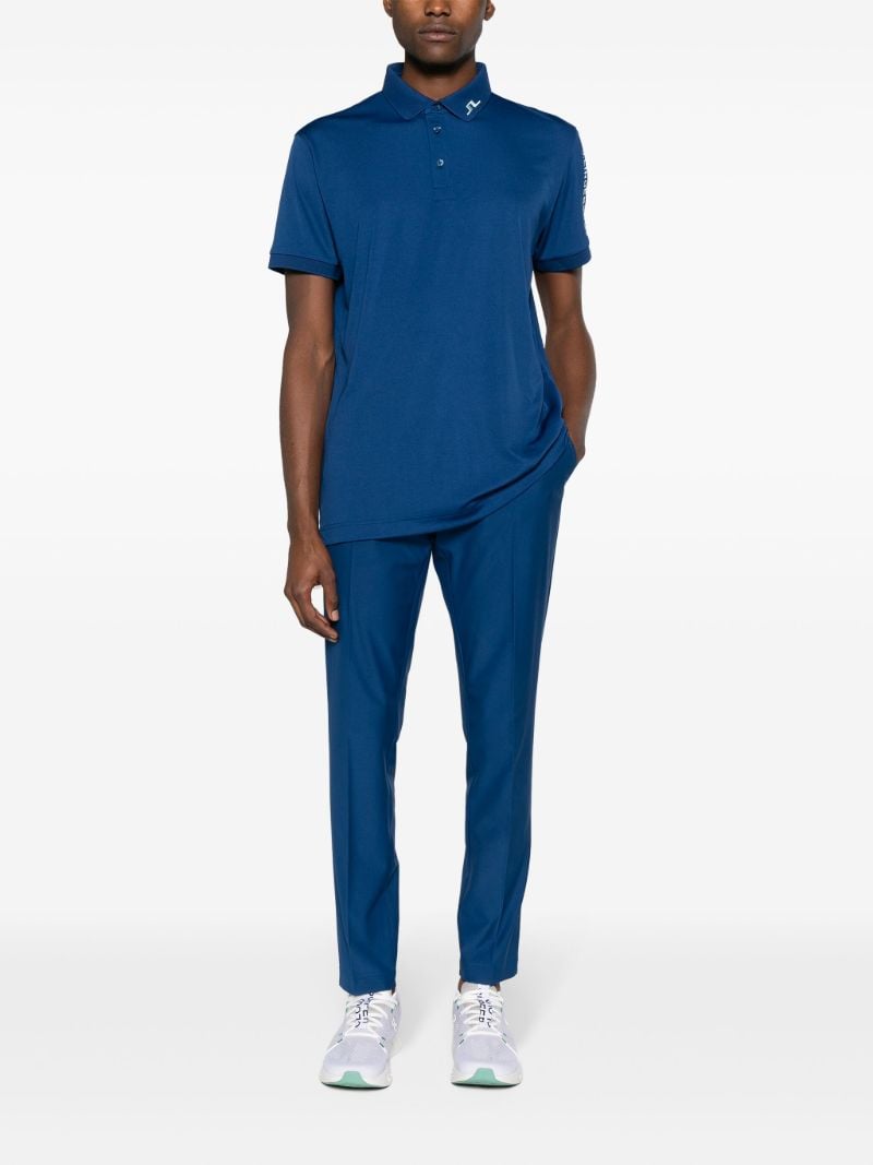 Blue Tour Tech Logo-embroidered Polo Shirt