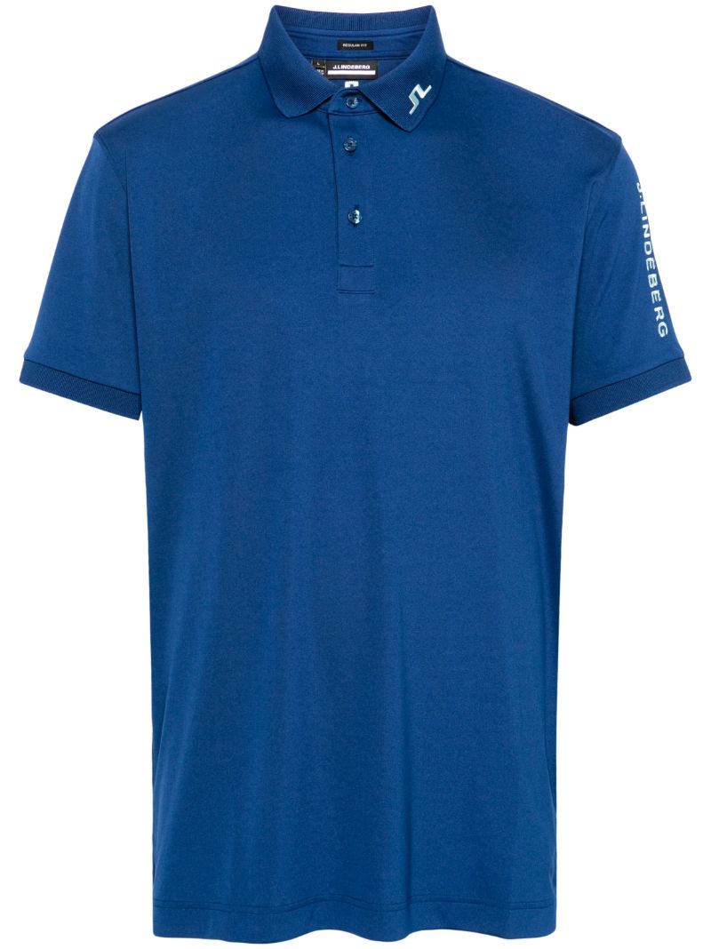 Blue Tour Tech Logo-embroidered Polo Shirt