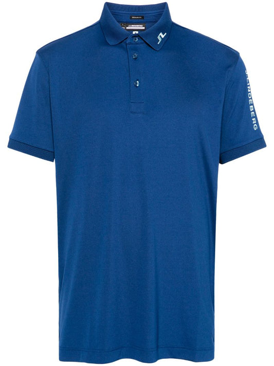 Blue Tour Tech Logo-embroidered Polo Shirt