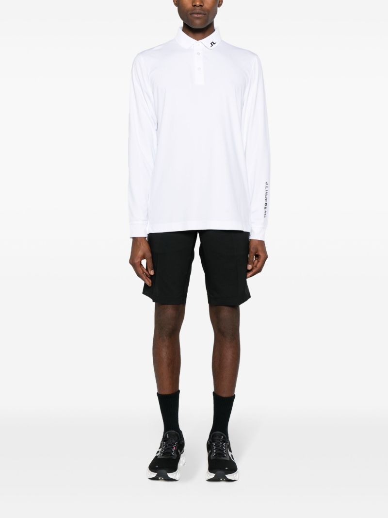 White Tour Tech Long-sleeve Polo Shirt