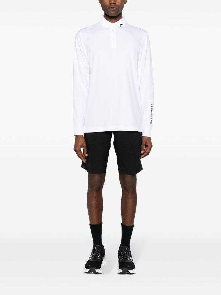 White Tour Tech Long-sleeve Polo Shirt