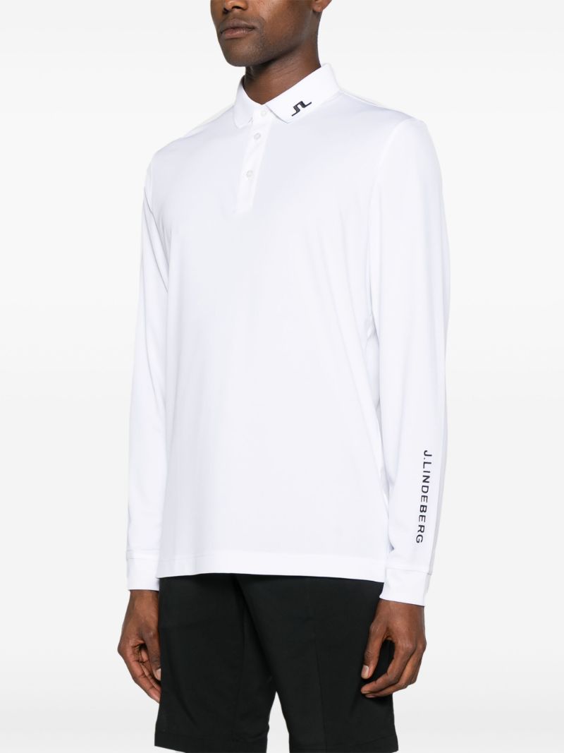 White Tour Tech Long-sleeve Polo Shirt