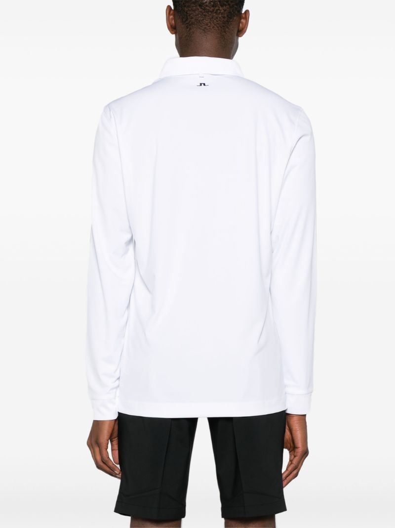 White Tour Tech Long-sleeve Polo Shirt