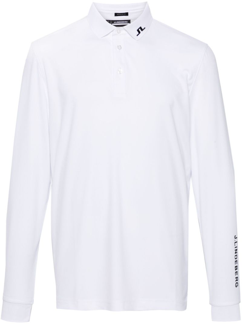 White Tour Tech Long-sleeve Polo Shirt