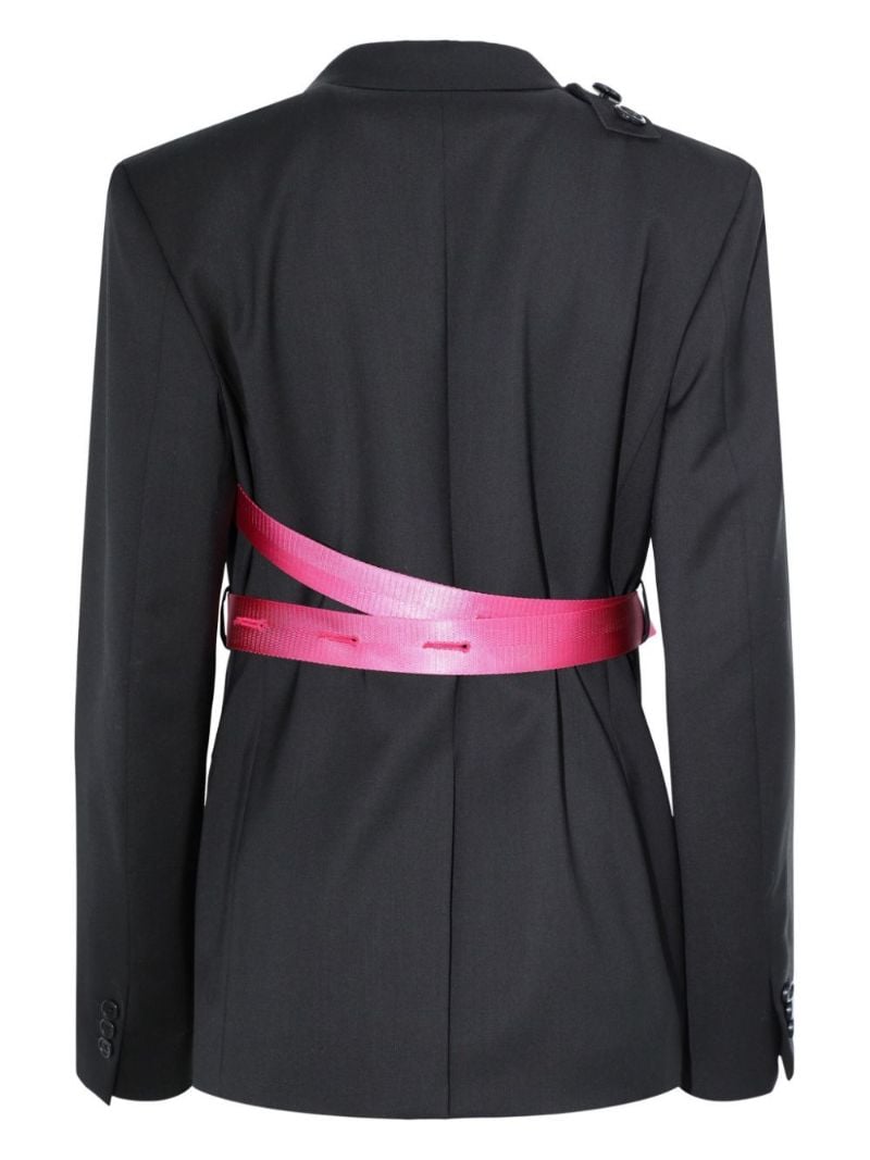 Black Seatbelt Wool Blazer