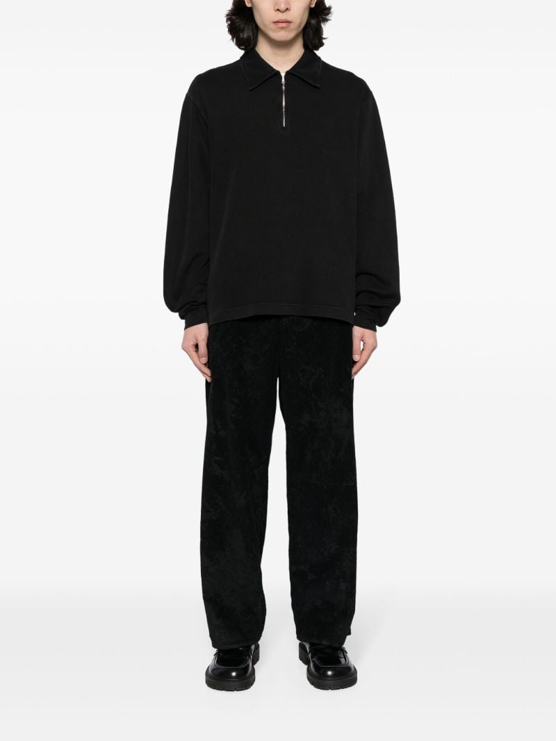 Black Half-zip Cotton Sweatshirt