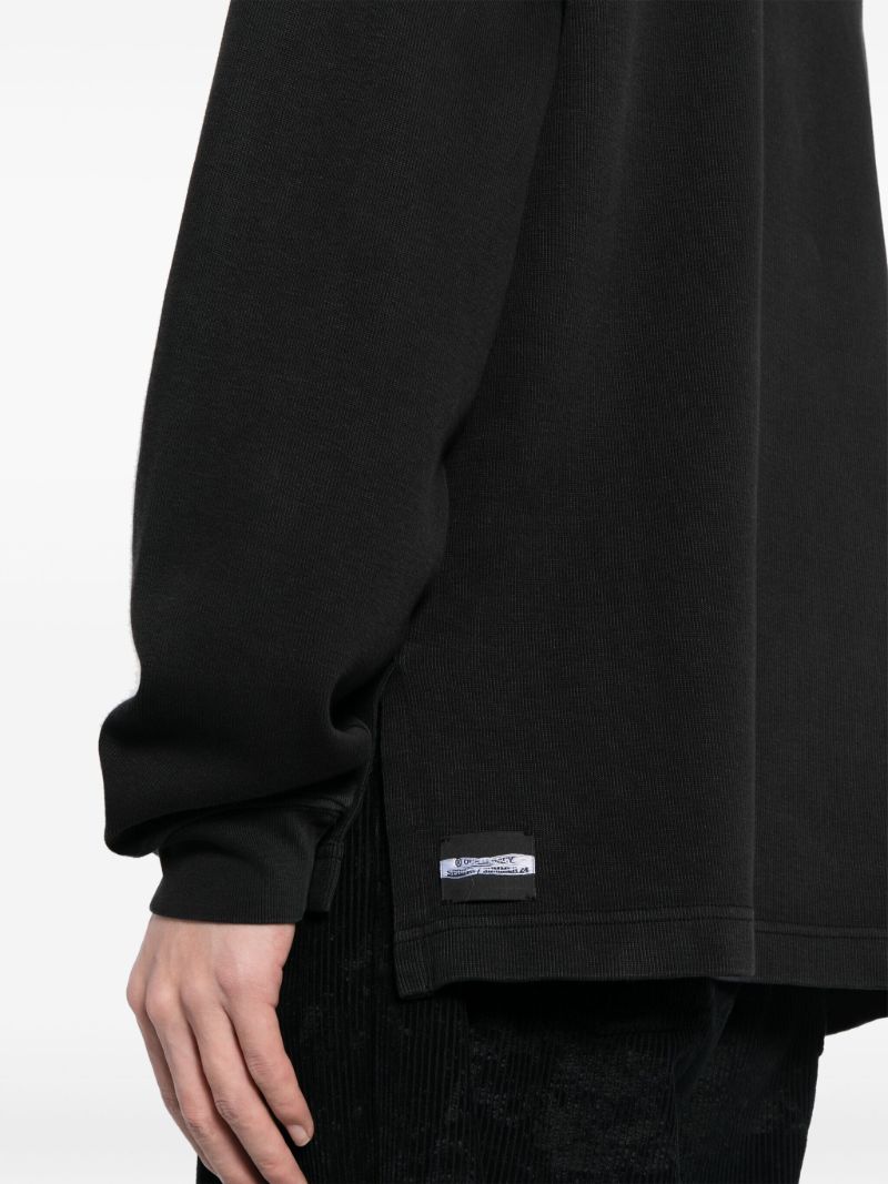 Black Half-zip Cotton Sweatshirt