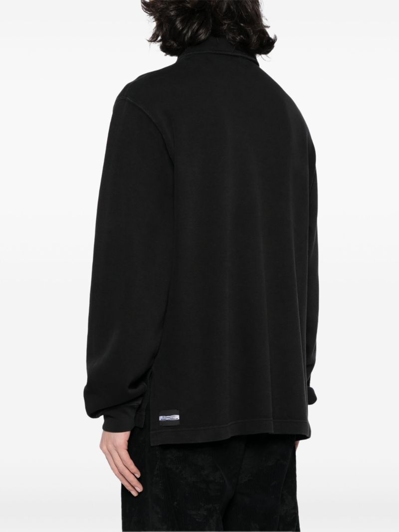 Black Half-zip Cotton Sweatshirt