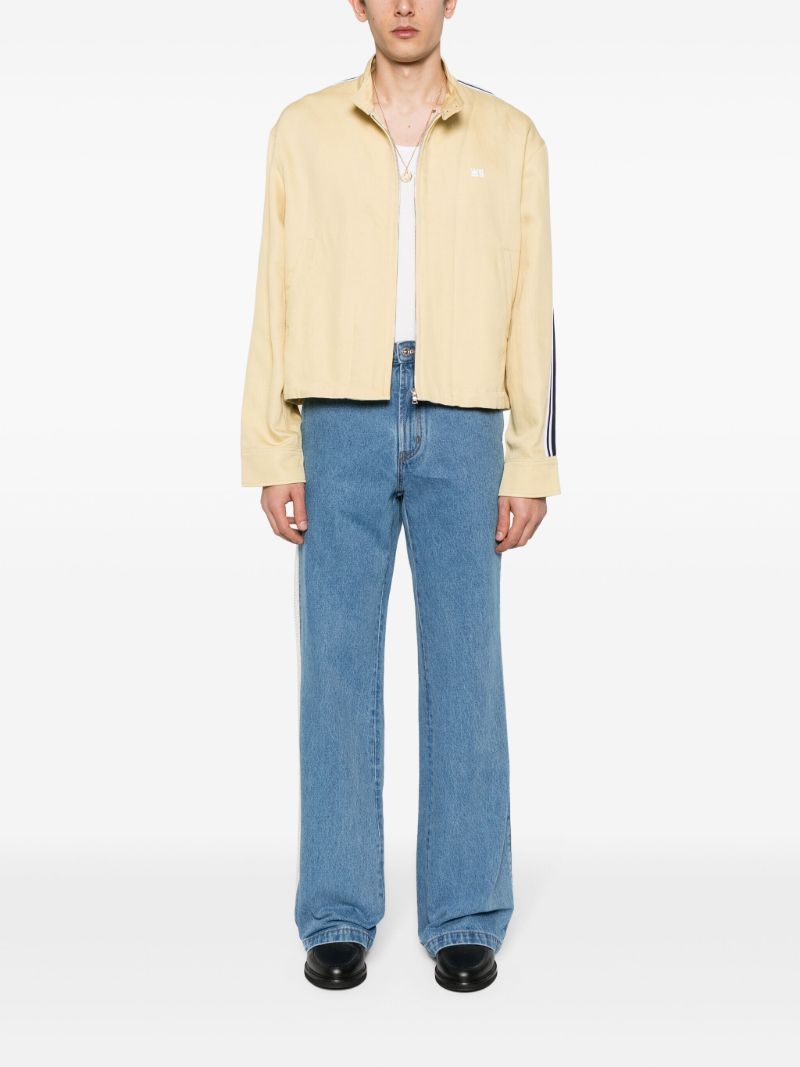 Blue Crochet-panel Wide-leg Jeans