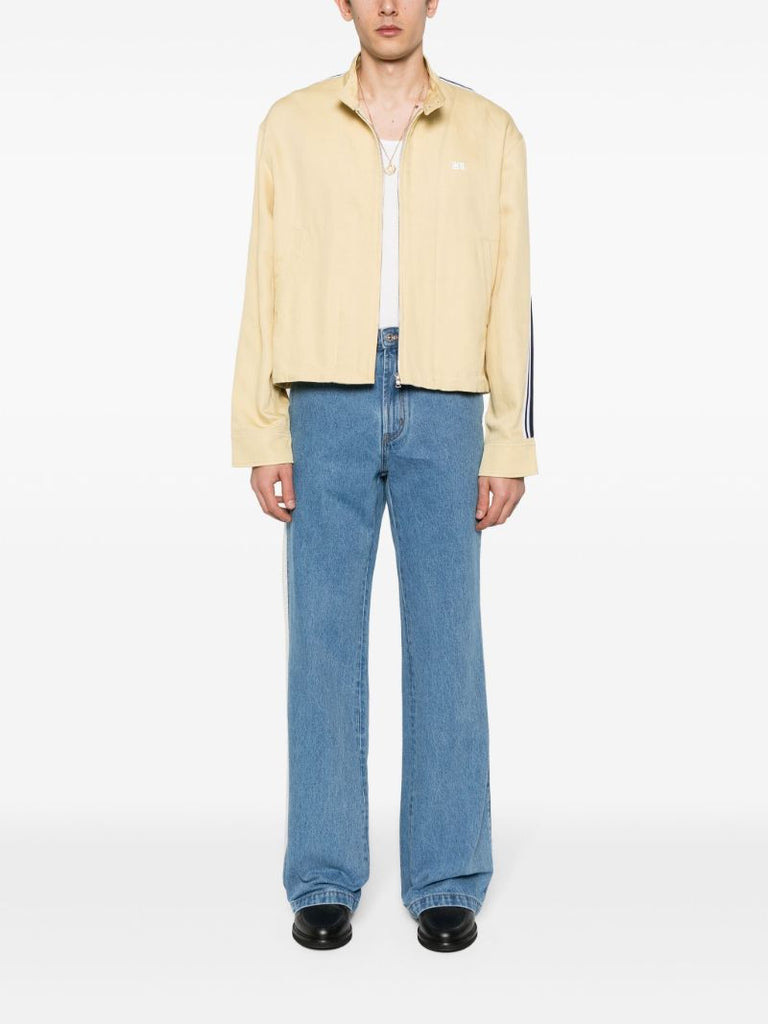 Blue Crochet-panel Wide-leg Jeans