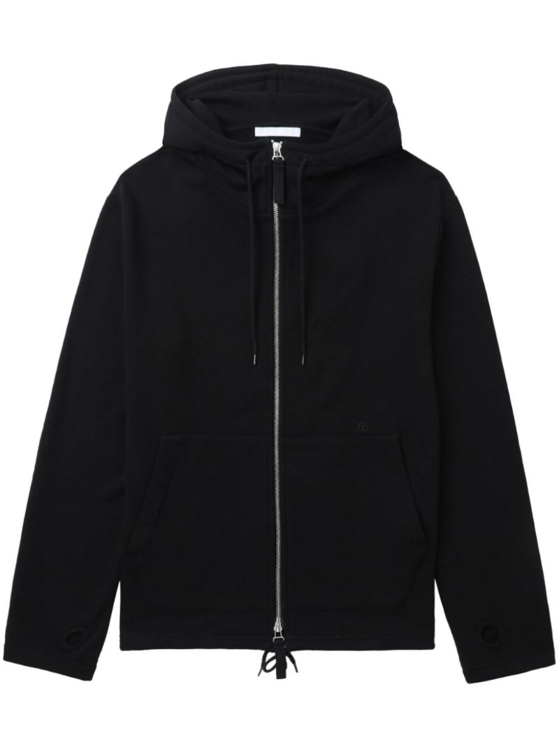 Black Zip-up Cotton Hoodie