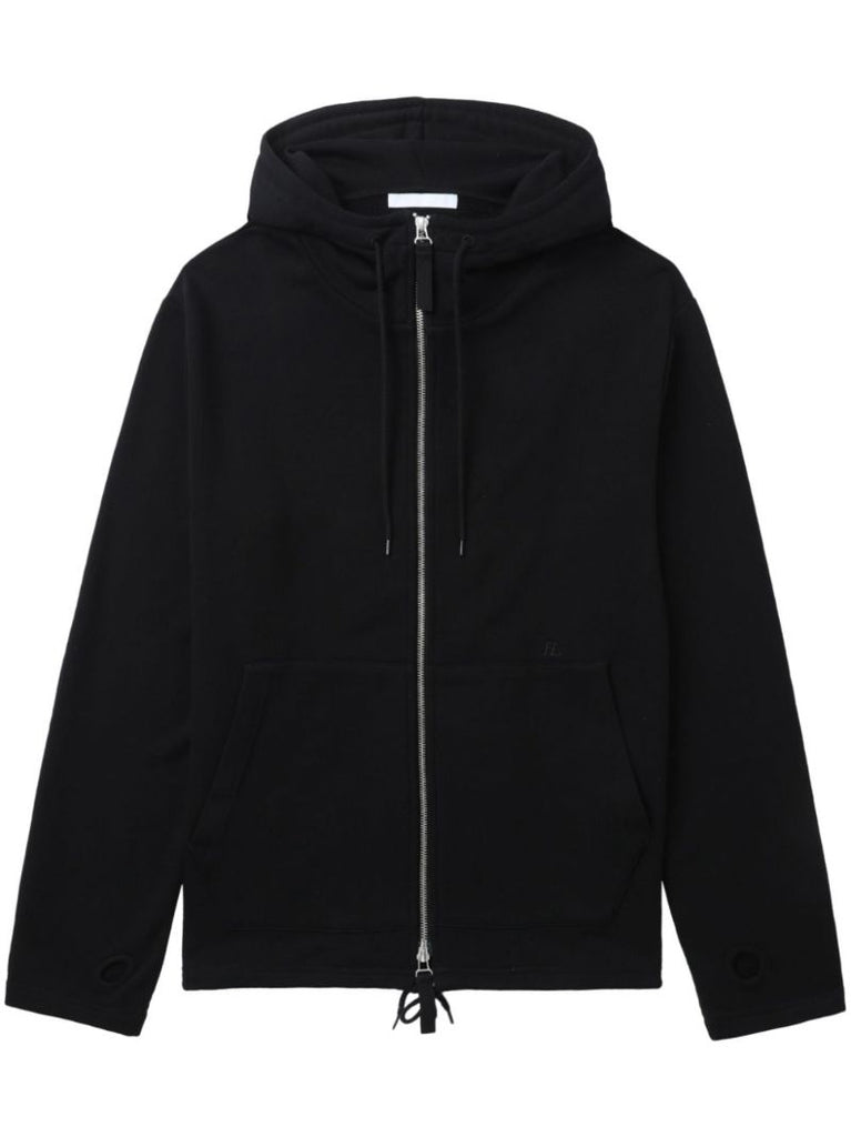 Black Zip-up Cotton Hoodie