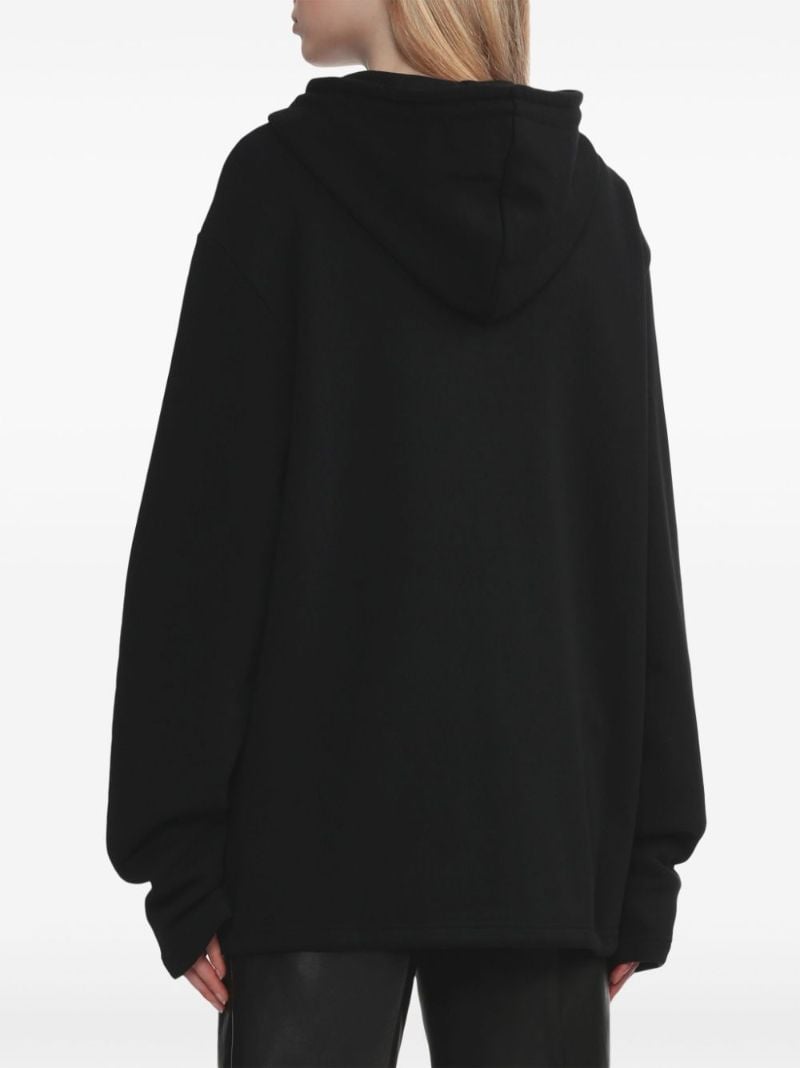 Black Zip-up Cotton Hoodie