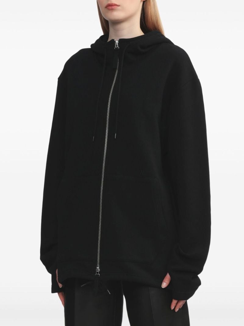 Black Zip-up Cotton Hoodie