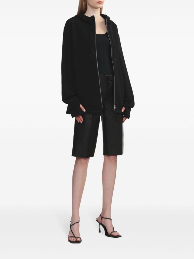 Black Zip-up Cotton Hoodie