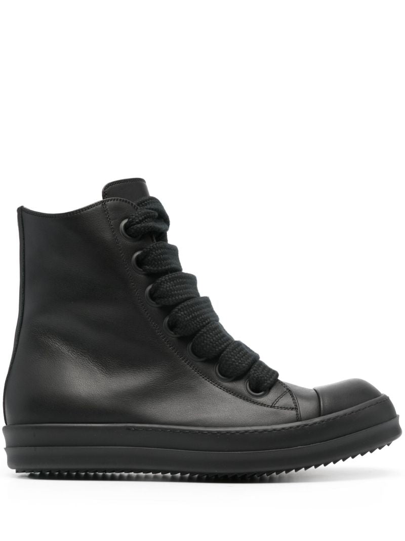 Black Leather High-top Sneakers