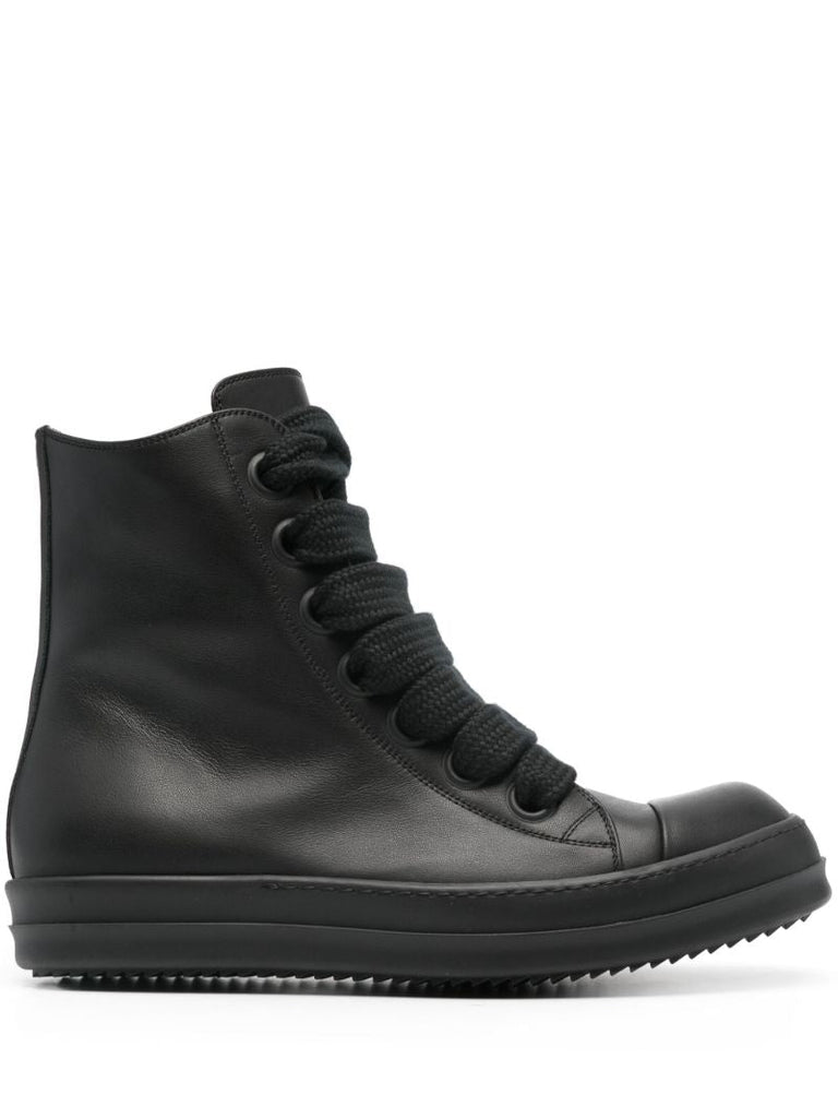 Black Leather High-top Sneakers
