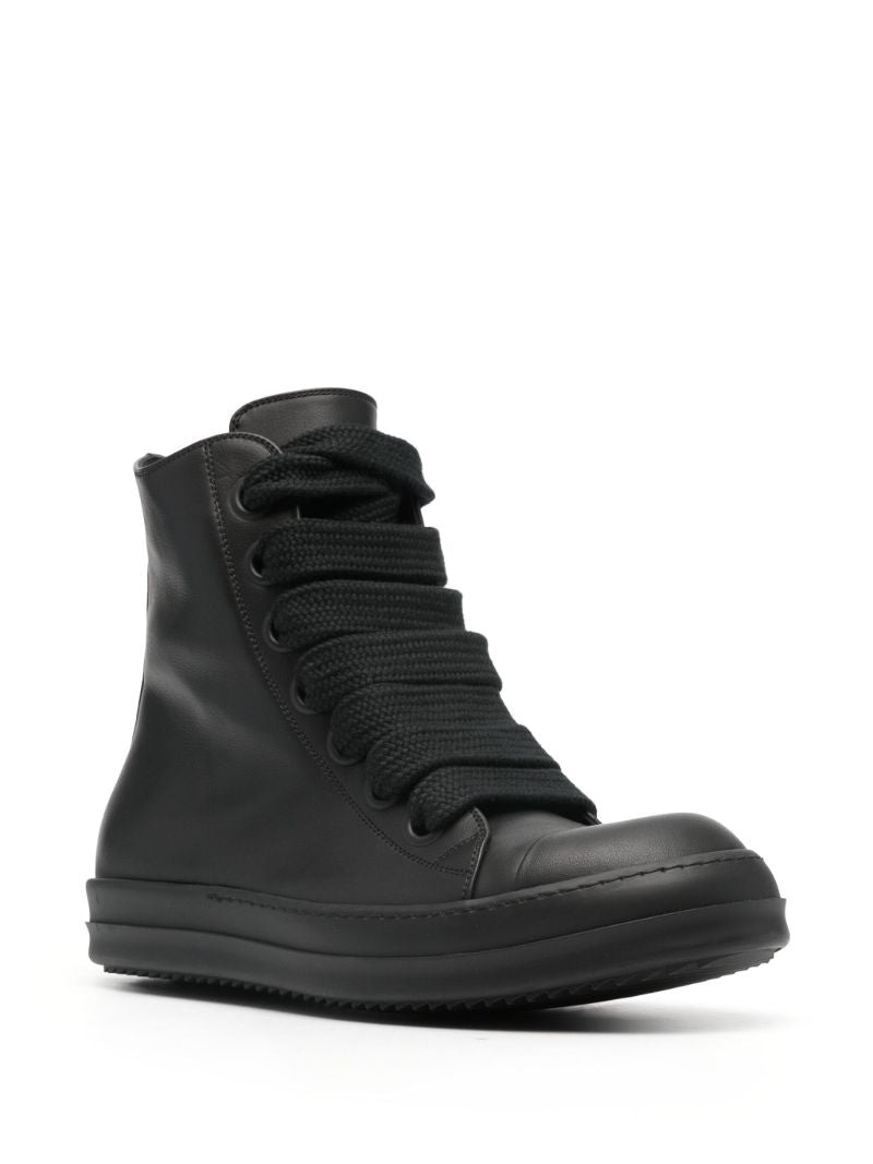 Black Leather High-top Sneakers