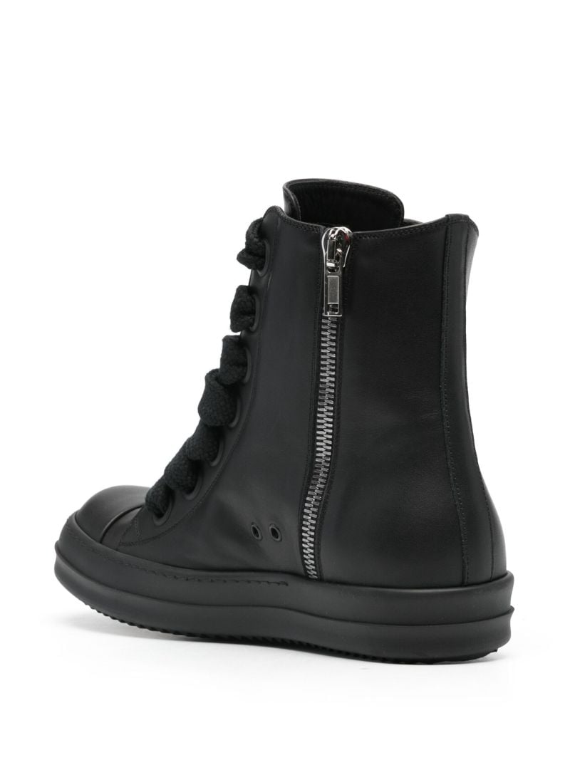 Black Leather High-top Sneakers