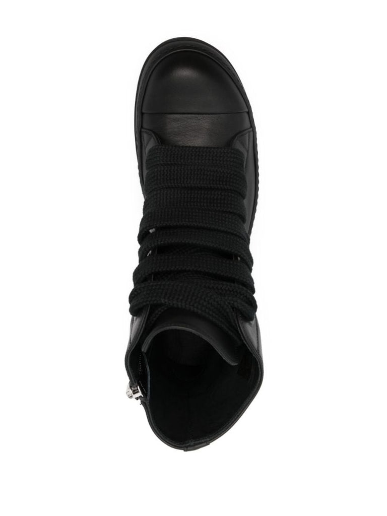 Black Leather High-top Sneakers