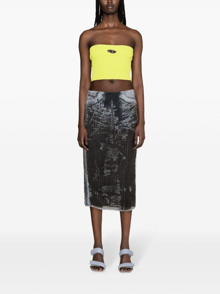 Black De-pra-fse1 Denim Midi Skirt