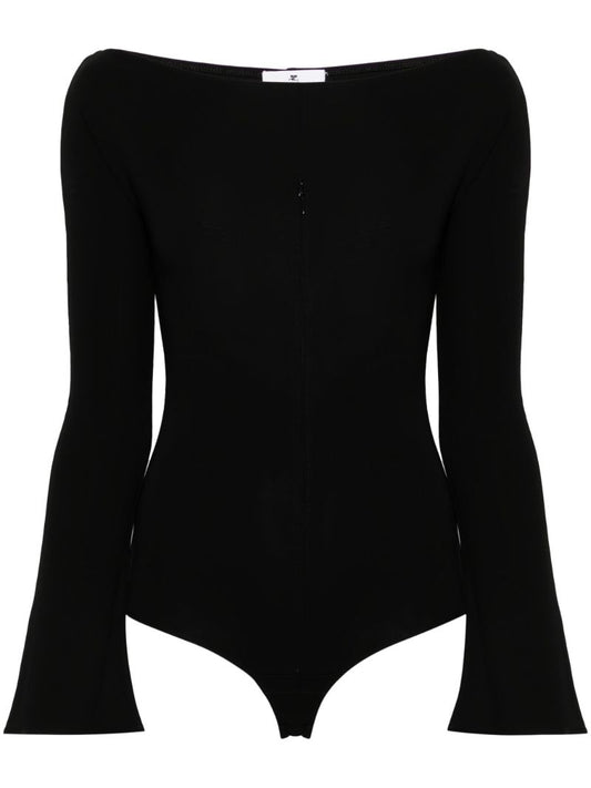 Black Boat Neck Bodysuit