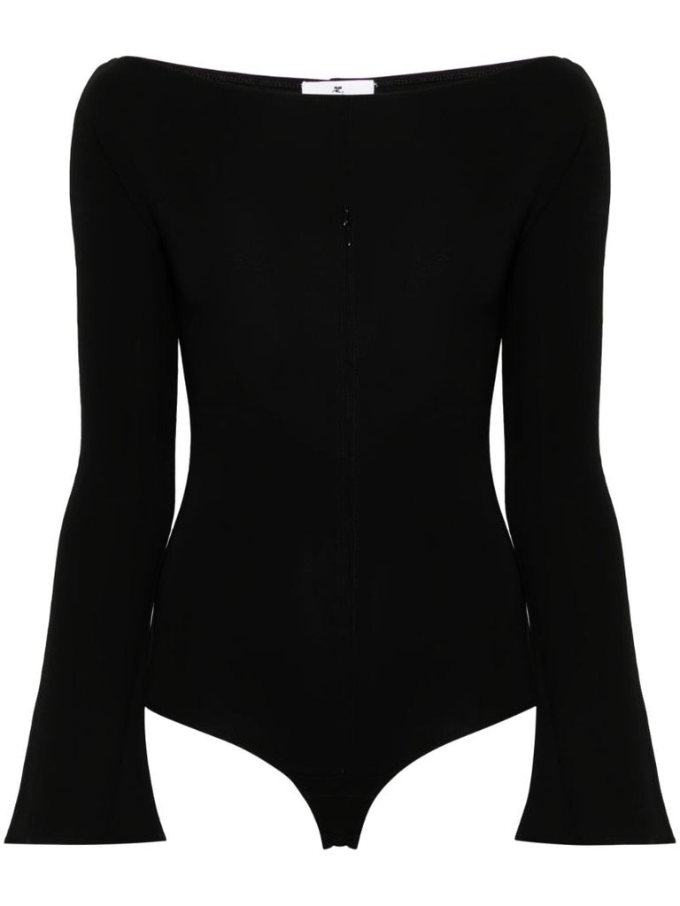 Black Boat Neck Bodysuit