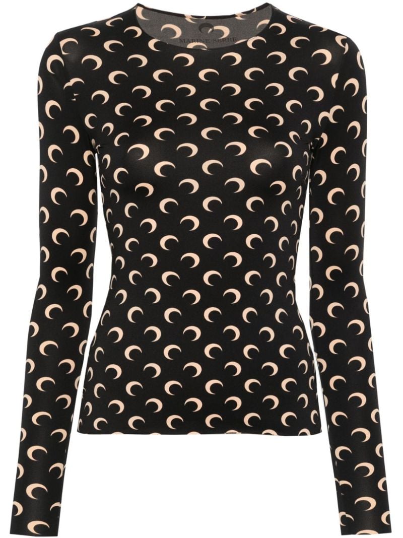 Black Second Skin Crescent Moon Top